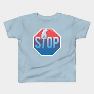 STOP Global Warming Ice Bear Melting Polar Caps Kids T-Shirt